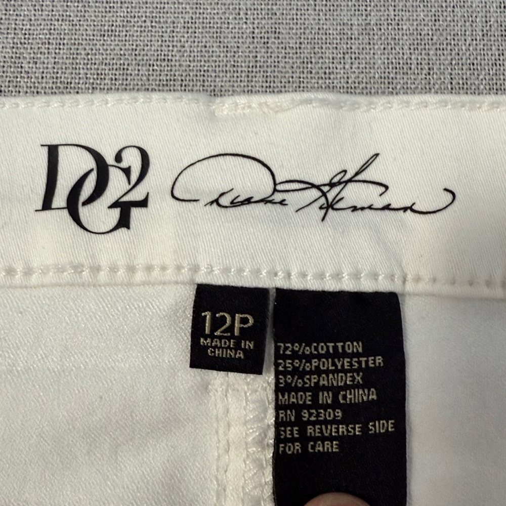 Diane Gilman DG2 Cropped Stretch White Denim Jeans Women's SZ12P. - Picture 3 of 14